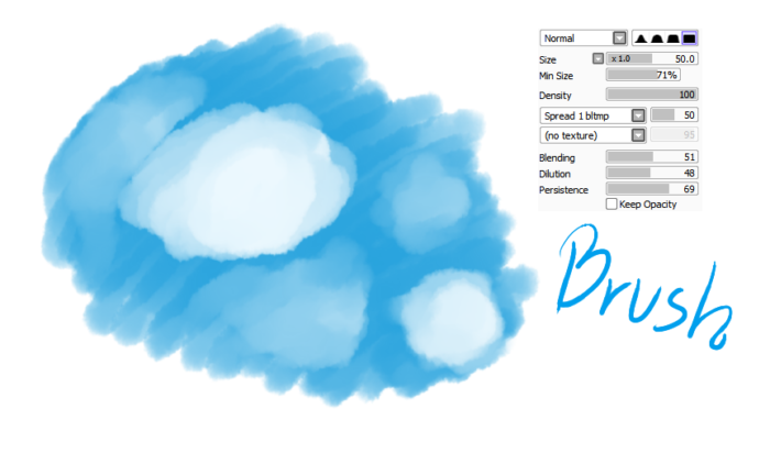 Кисти для неба и облаков в Paint Tool Sai