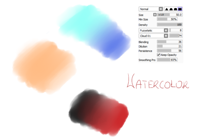 Кисти для рисования воды в Paint Tool Sai