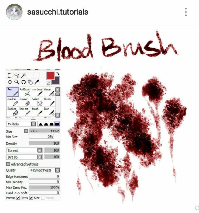 paint tool sai blood brush