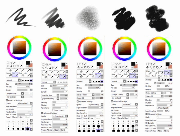 Кисти Paint Tool Sai (750+ шт) - Часть 1