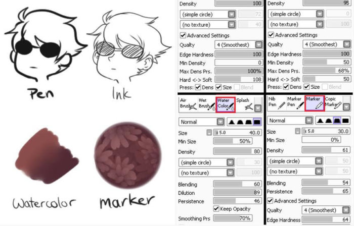 Кисти Paint Tool Sai (750+ шт) - Часть 1