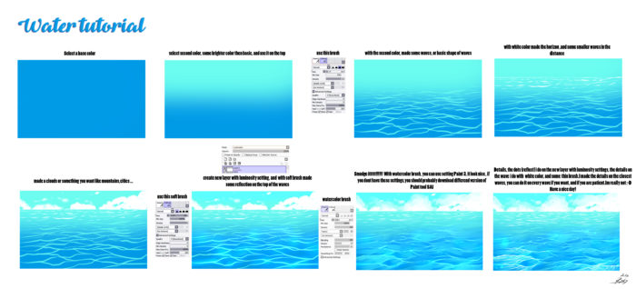 Кисти для рисования воды в Paint Tool Sai