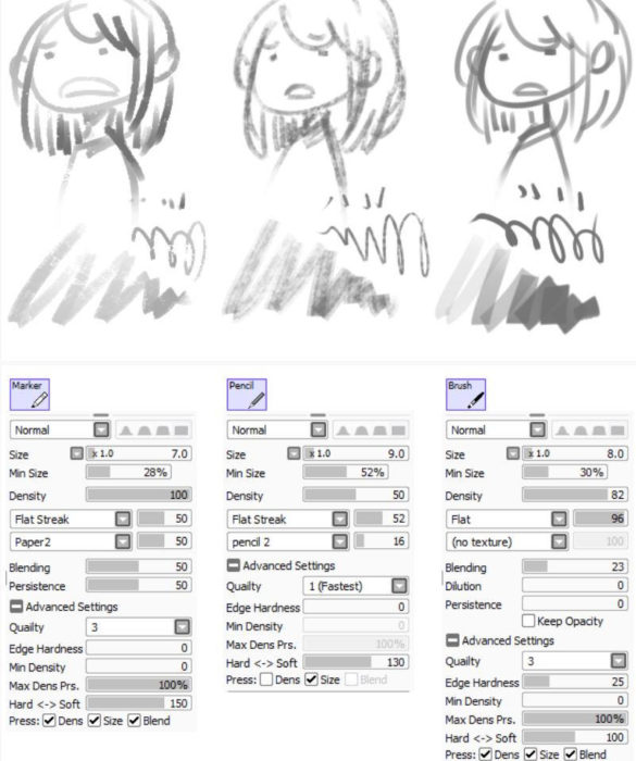 Кисти Paint Tool Sai (750+ шт) - Часть 1
