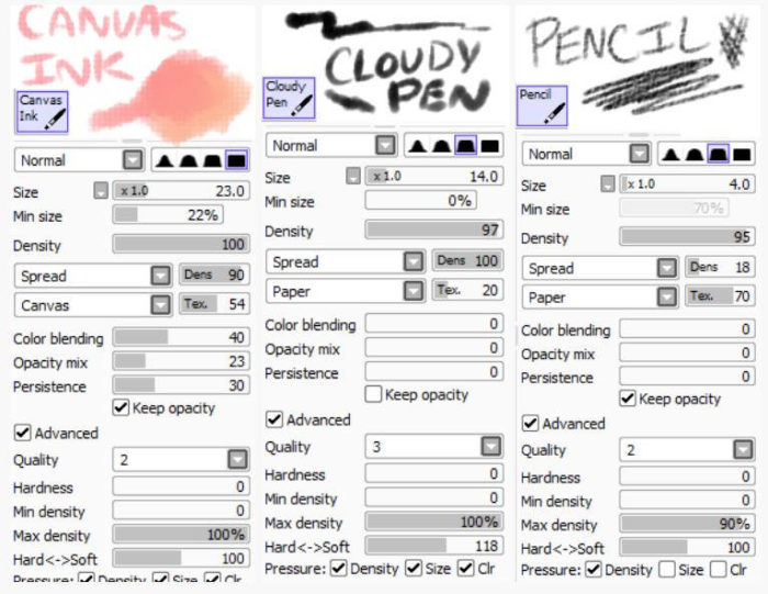Кисти Paint Tool Sai (750+ шт) - Часть 1