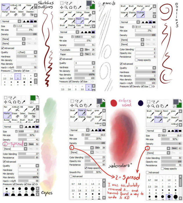 Кисти Paint Tool Sai (750+ шт) - Часть 1