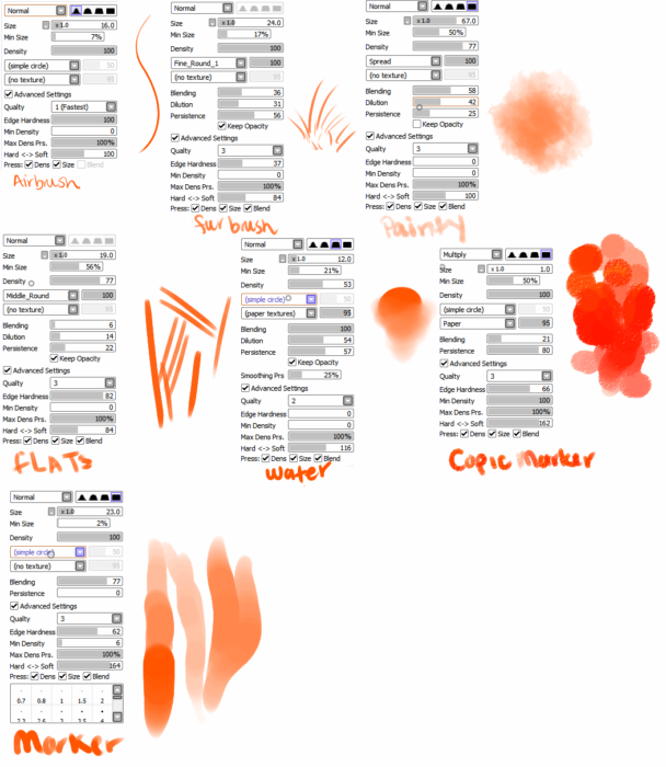 Кисти Paint Tool Sai (750+ шт) - Часть 2