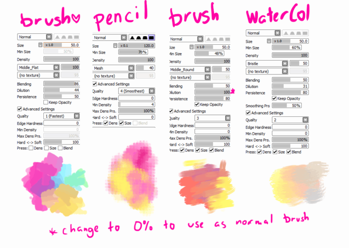 Кисти Paint Tool Sai (750+ шт) — Часть 4