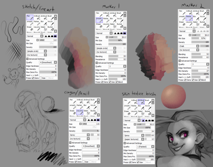 Кисти Paint Tool Sai (800 шт) - 5 часть