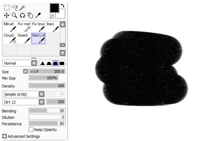 Кисти для неба и облаков в Paint Tool Sai